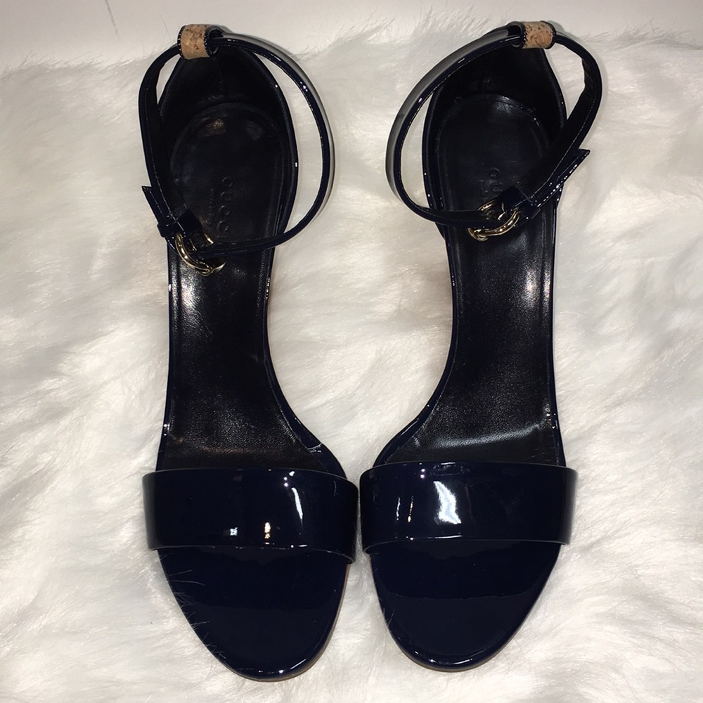 ❌SOLD❌ Gucci, 41, like new navy blue wedges - Picture 2 of 7